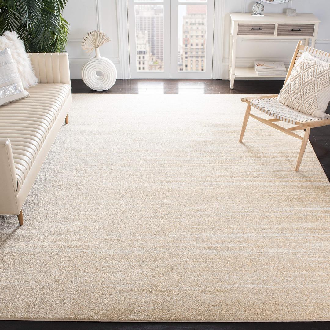 SAFAVIEH Adirondack Collection Area Rug - 9' x 12', Champagne & Cream, Modern Ombre Design, Non-Shedding & Easy Care, Ideal for High Traffic Areas in Living Room, Bedroom (ADR113W), Polypropylene