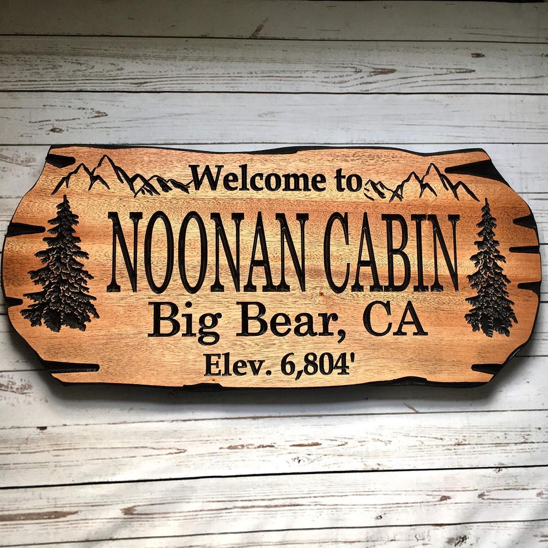 Personalized Cabin Sign Outdoor Wooden Sign Lake House Welcome Sign Rustic Decor