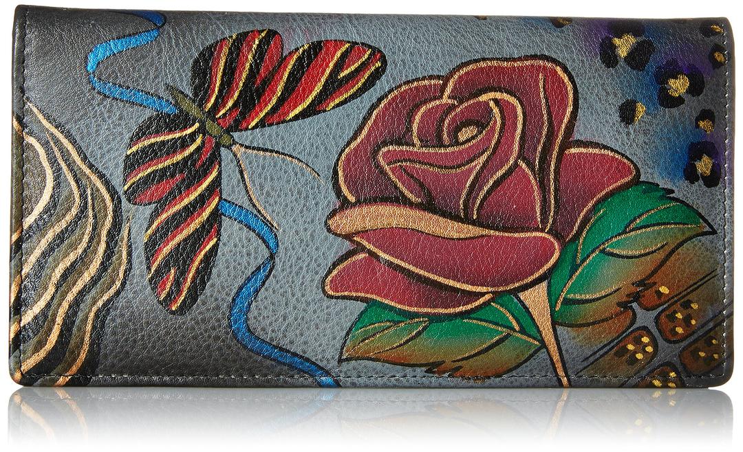 Anna by AnuschkaWomen's Genuine Leather Hand Painted Clutch Wallet