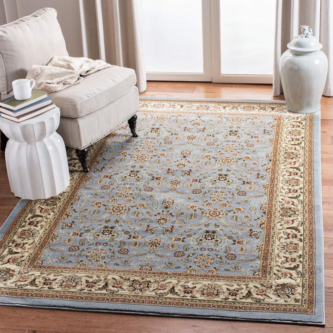 SAFAVIEH Lyndhurst Collection LNH312B Traditional Oriental Non-Shedding Living Room Bedroom Accent Area Rug, 3'3" x 5'3", Light Blue / Ivory