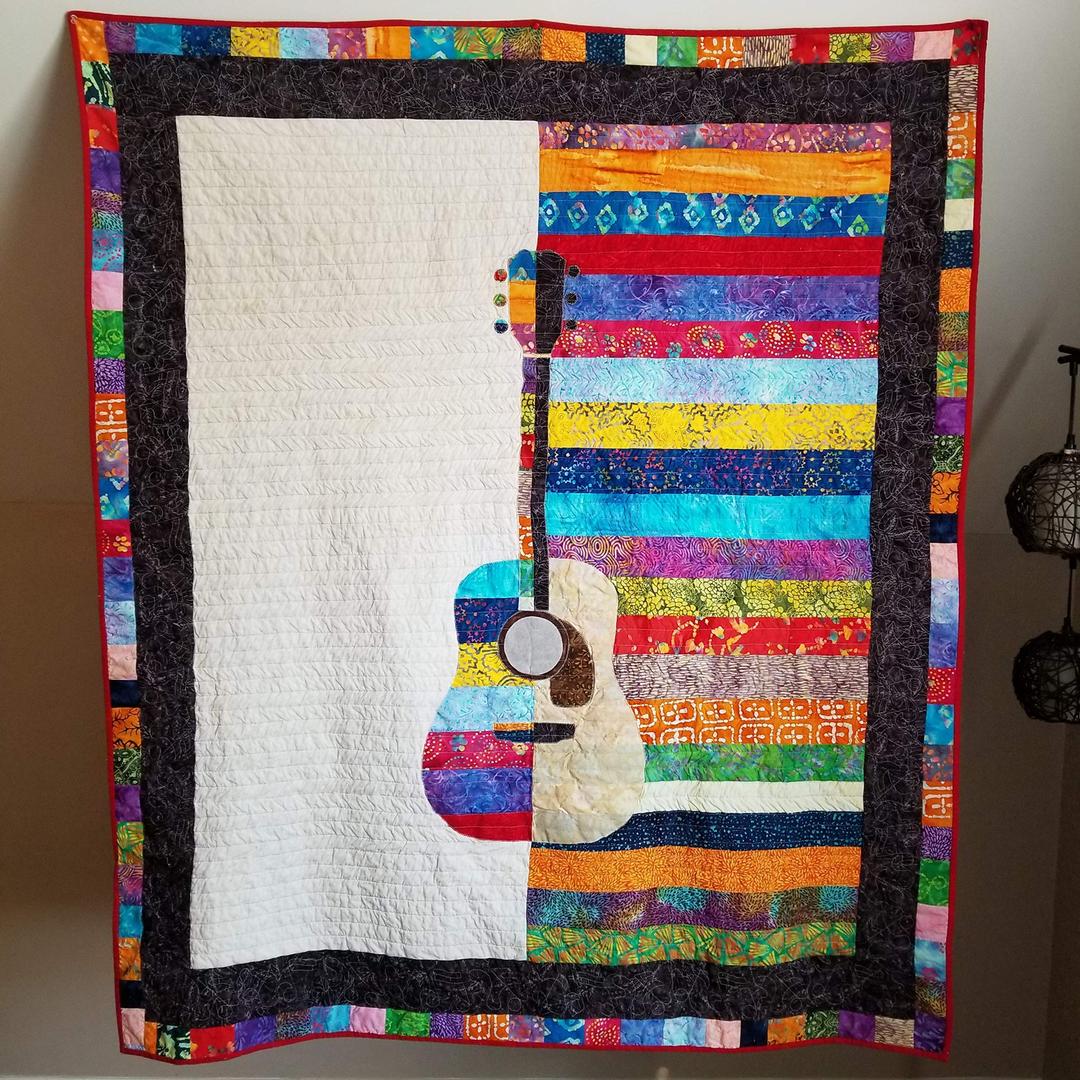 Guitar Quilt Pattern "Beautifully Acoustic" (Twin coverlet)