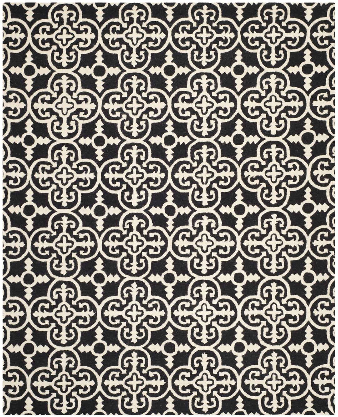 SAFAVIEH Cambridge Collection 8' x 10' Black/Ivory CAM133E Handmade Moroccan Premium Wool Area Rug