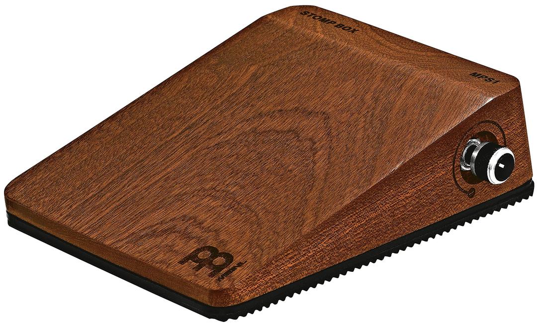 Meinl PercussionAnalog Stomp Box for Multi-Instrumentalists with Passive Piezo Pickup — Create Rhythmic Patterns — Features Mahogany Body and Quarter-inch Input/Output Jacks, Brown (MPS1)