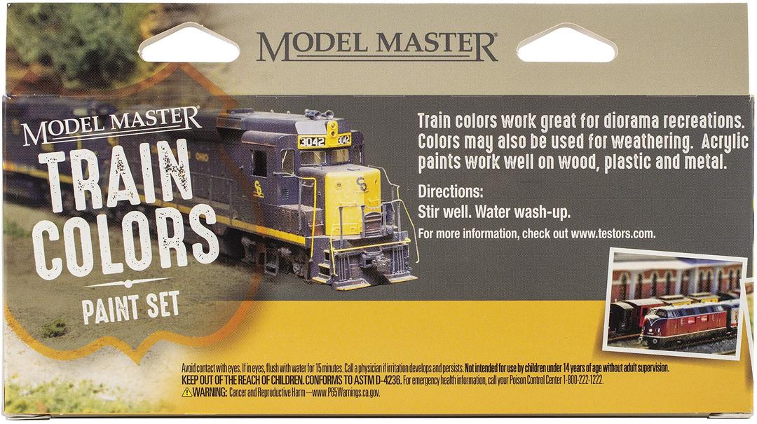 Testors Model Master Theme Paint Set 6/Pkg-Train Colors