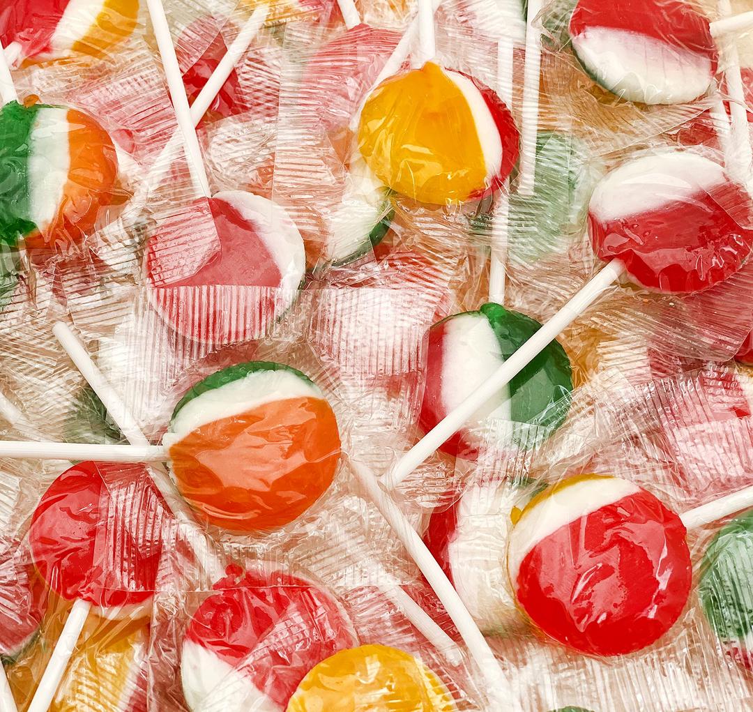 Flat Lollipops Hard Candy, Bulk Pack 2 Pounds (75 Count), Assorted Fruit Flavored