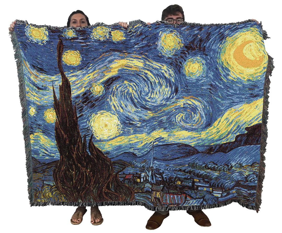 Pure Country Weavers Starry Night Blanket by Vincent Van Gogh - Fine Art Gift Tapestry Throw Woven from Cotton - Made in The USA (72x54)