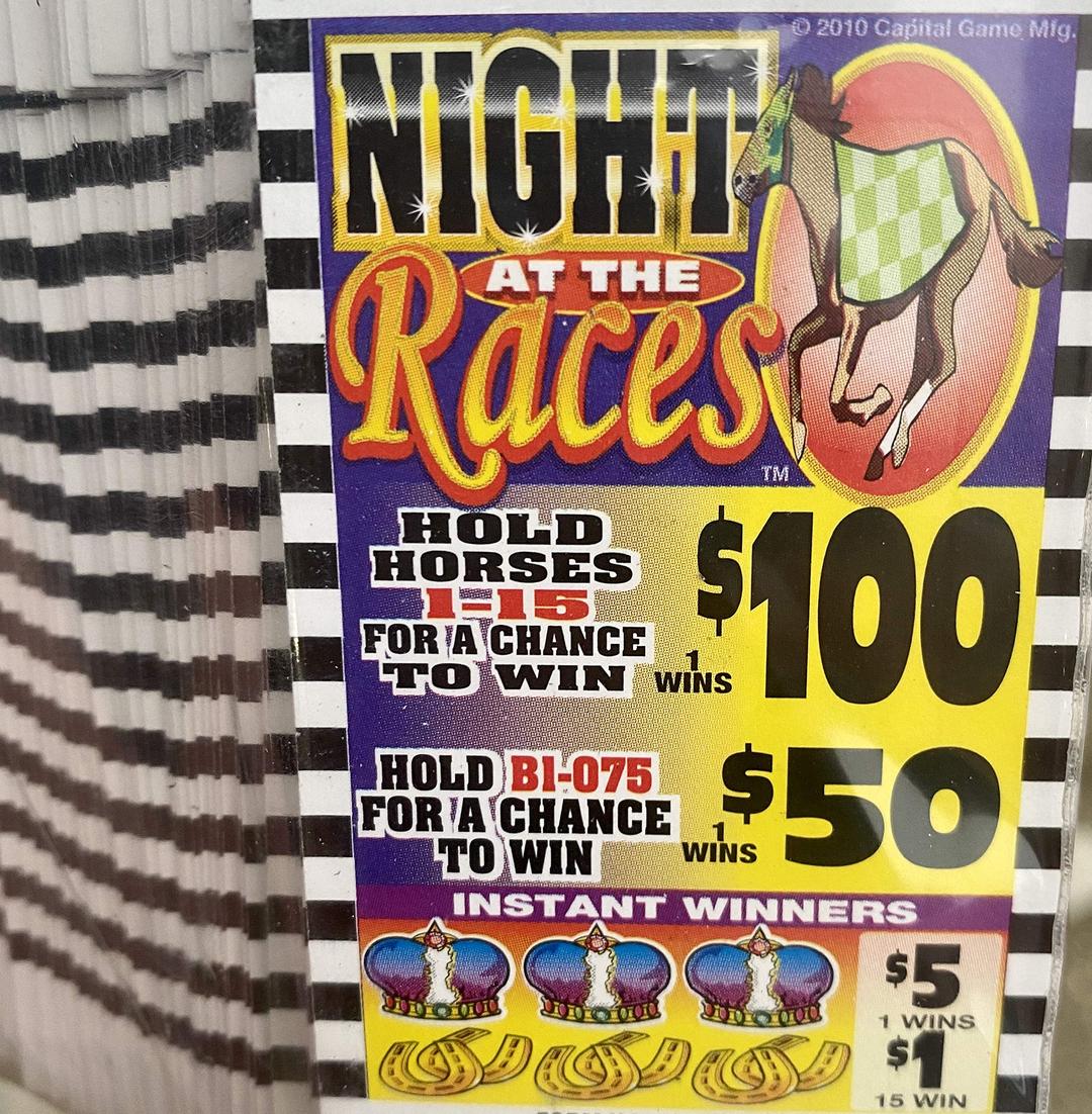 Night at The Races $100 Bingo Pull Tabs Games